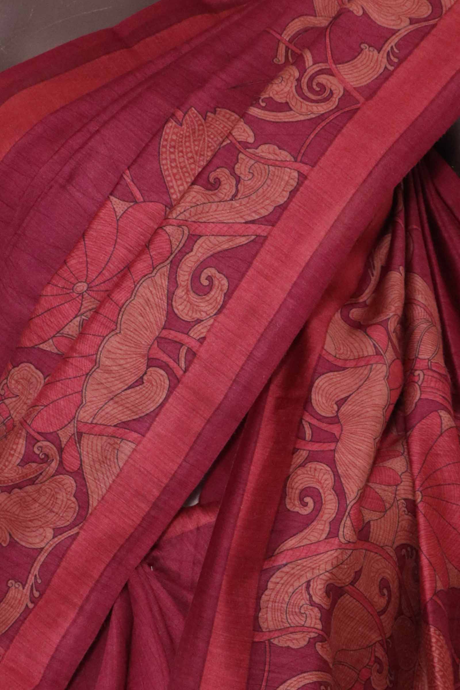 Handloom Pure Tussar Silk Saree AL208684